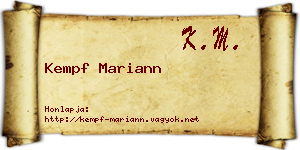 Kempf Mariann névjegykártya