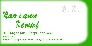 mariann kempf business card